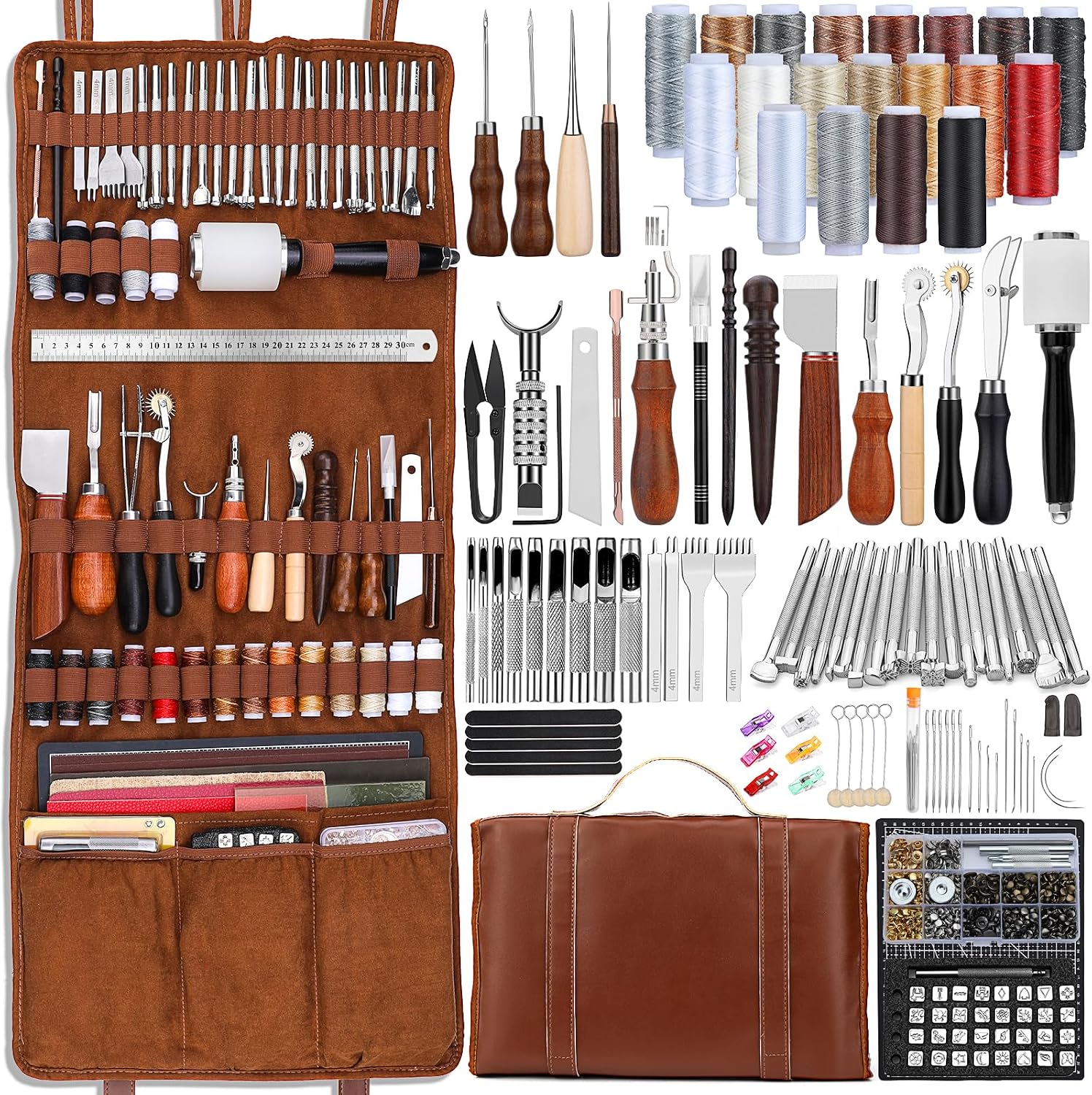 Leather Working - Kit d'outils de maroquinerie professionnel avec