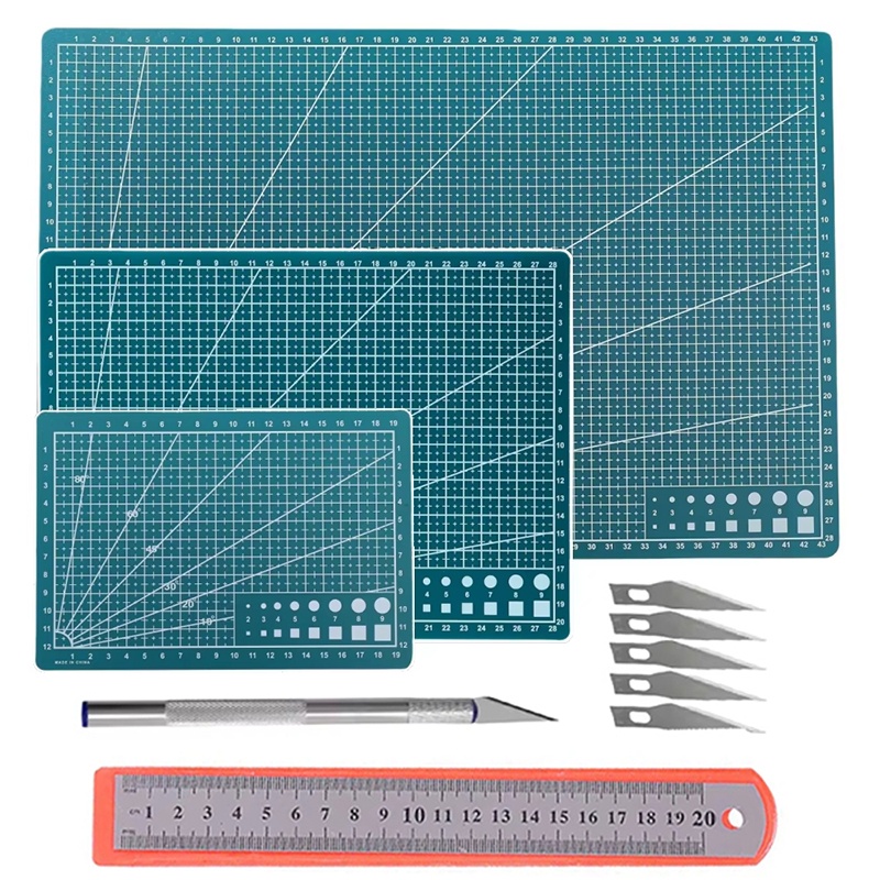 Leatherwork Ruler - Ensemble de tapis de découpe en