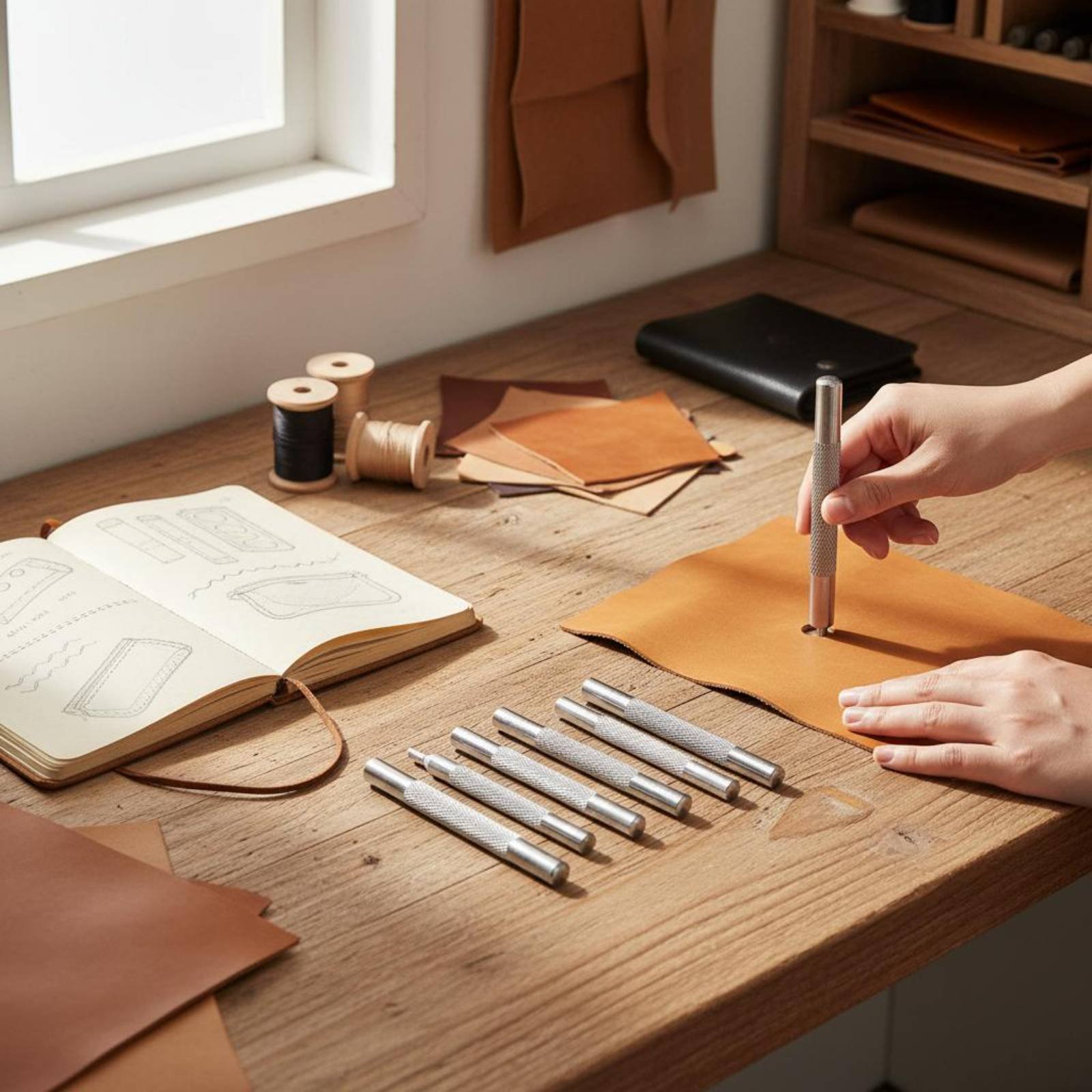 Leatherwork Rivet Setter - Kit d'outils de pose de rivets