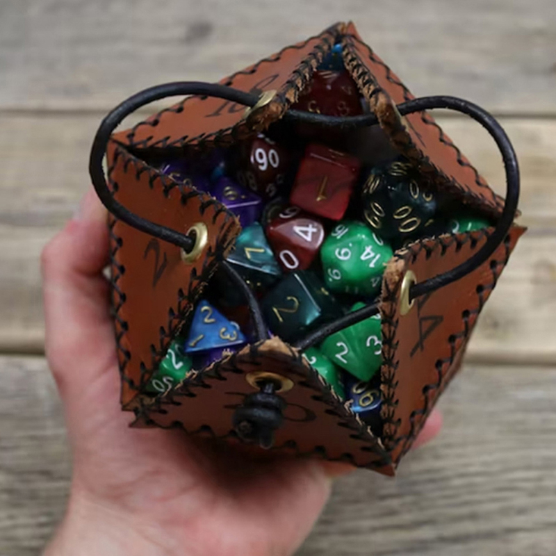 Nouveau sac à dés en cuir D20, - Leatherwork Ideas avis et prix