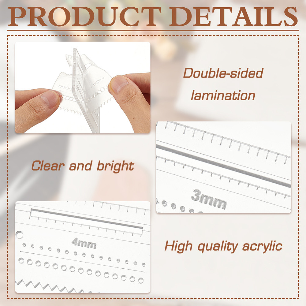 Lot de 4 règles de positionnem - Leatherwork Ruler avis et prix